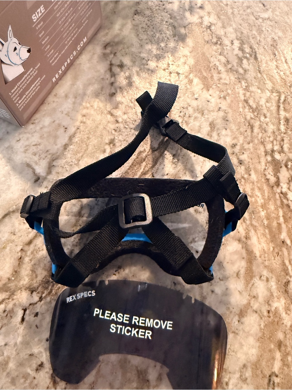 Rex Specs Dog Goggles Small Wide Apollo Blue w/ Clear & Smoke Lenses - Picture 4 of 8